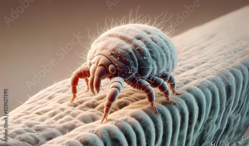 Dust mites are caused by dirt and not cleaning. causing itchy skin photo