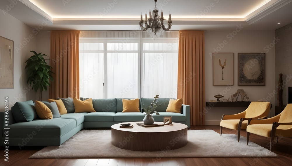 Fototapeta premium Photo interior modern design room 3D illustration