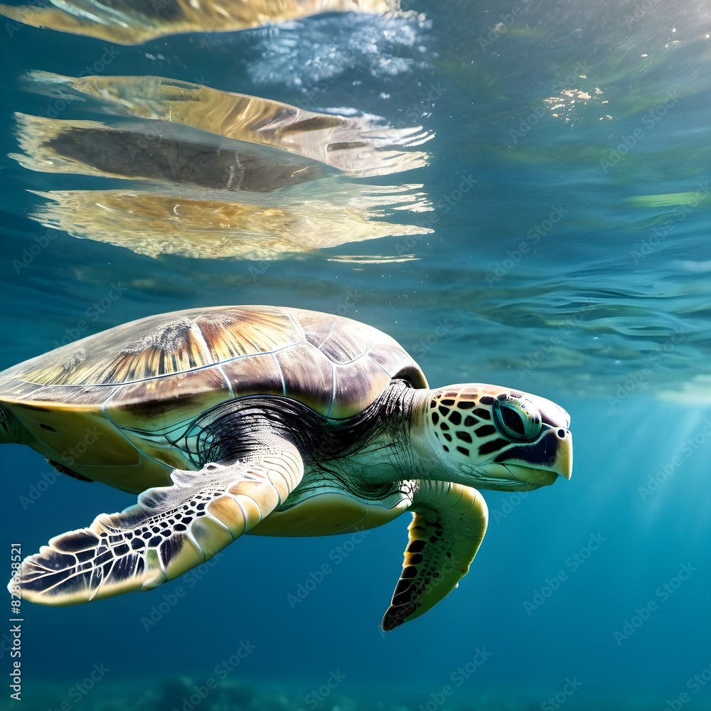 Fototapeta premium Oceans in Distress: The Environmental Threat to Sea Turtles