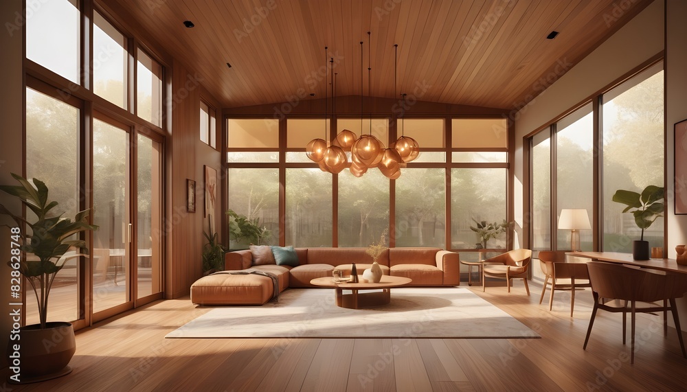 Photo interior modern design room 3D illustration Photo interior modern design room 3D illustration