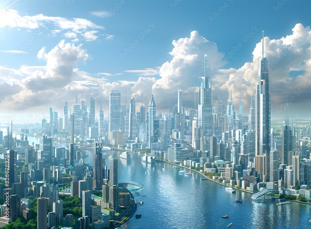 Fototapeta premium Science fiction city