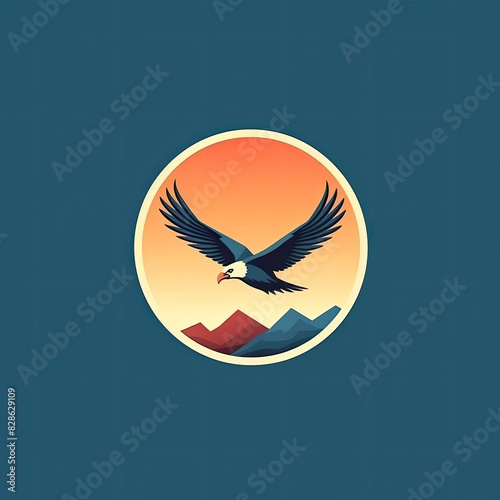 Flying eagle prey bird illustration, isolated on white