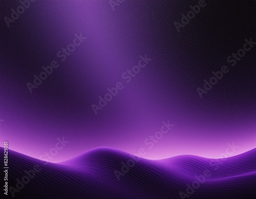 Glowing purple black grainy gradient background