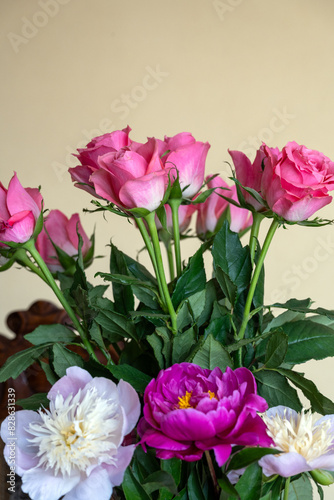 Beautiful rose flower in a vase