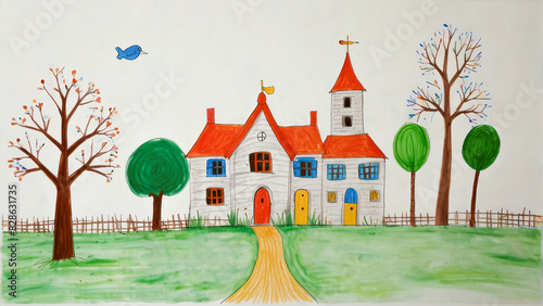 children's drawing of a house