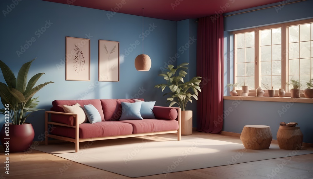 Photo interior modern design room 3D illustration Photo interior modern design room 3D illustration