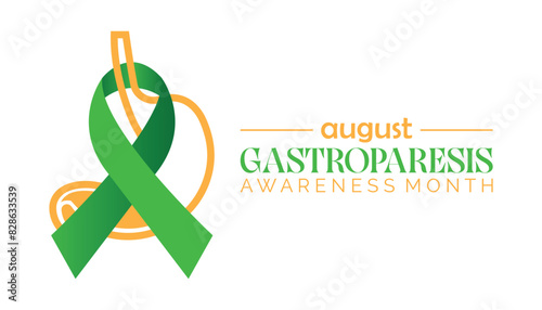 Gastroparesis Awareness Month is observed every year on August.banner design template Vector illustration background design.