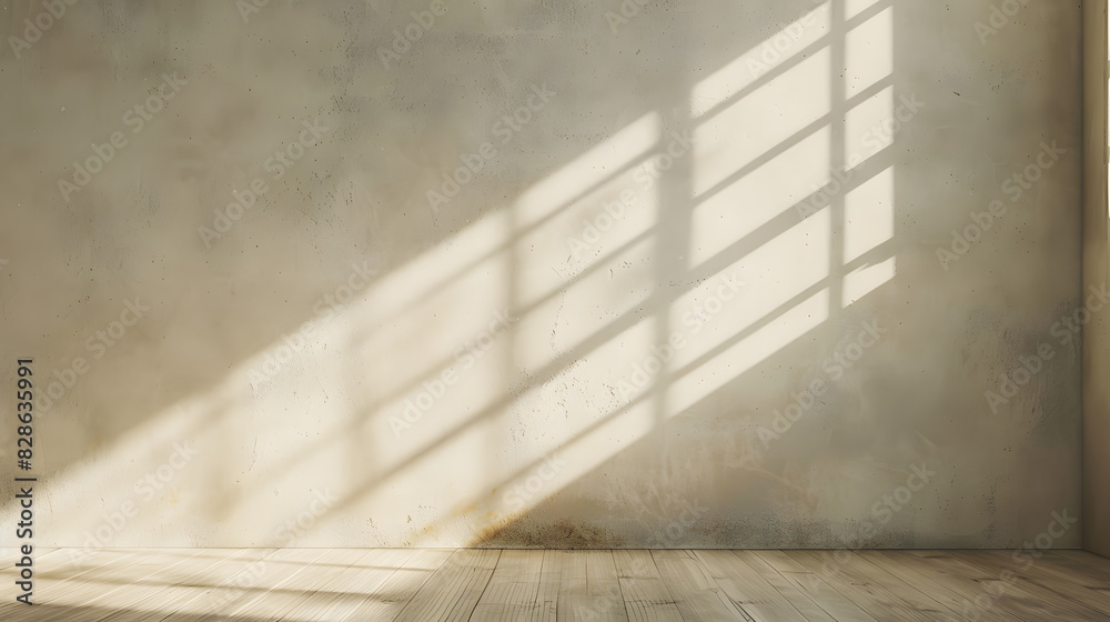 Fototapeta premium shadows on blank beige wall