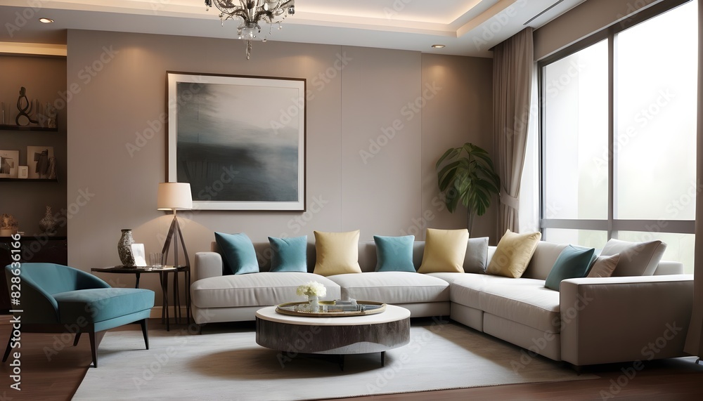 Photo interior modern design room 3D illustration Photo interior modern design room 3D illustration