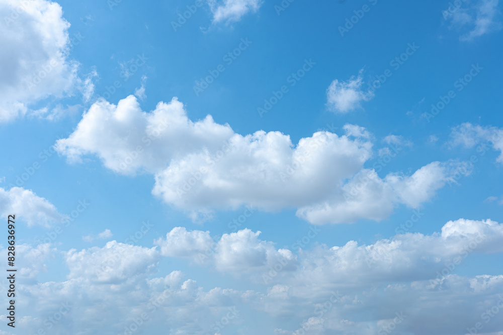 Beautiful Blue Sky with Fluffy White Clouds Beautiful Blue Sky with Fluffy White Clouds