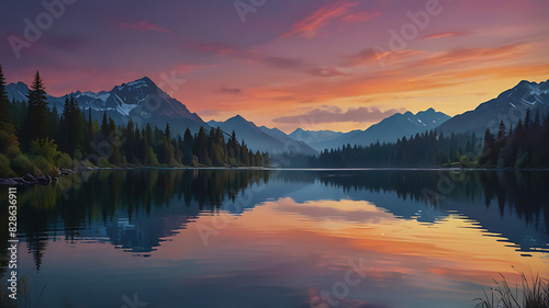 majestic mountain range during sunrise
