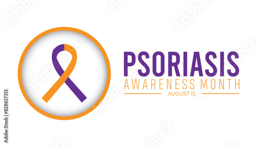 psoriasis awareness month is observed every year on August.banner design template Vector illustration background design.
