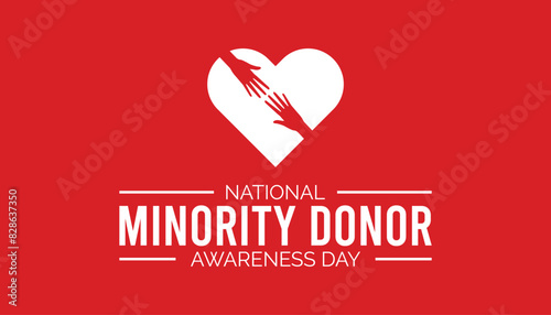 National Minority Donor Awareness Day is observed every year on August.banner design template Vector illustration background design.