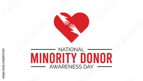 National Minority Donor Awareness Day is observed every year on August.banner design template Vector illustration background design.