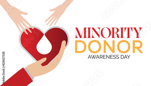 National Minority Donor Awareness Day is observed every year on August.banner design template Vector illustration background design.