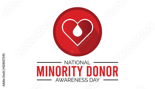 National Minority Donor Awareness Day is observed every year on August.banner design template Vector illustration background design.