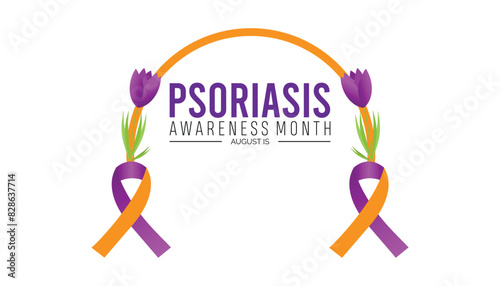 psoriasis awareness month is observed every year on August.banner design template Vector illustration background design.
