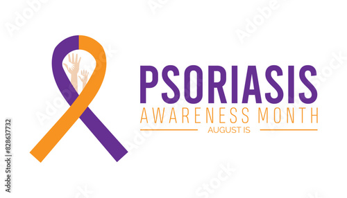 psoriasis awareness month is observed every year on August.banner design template Vector illustration background design.
