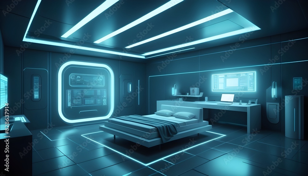 Photo interior modern design room 3D illustration Photo interior modern design room 3D illustration