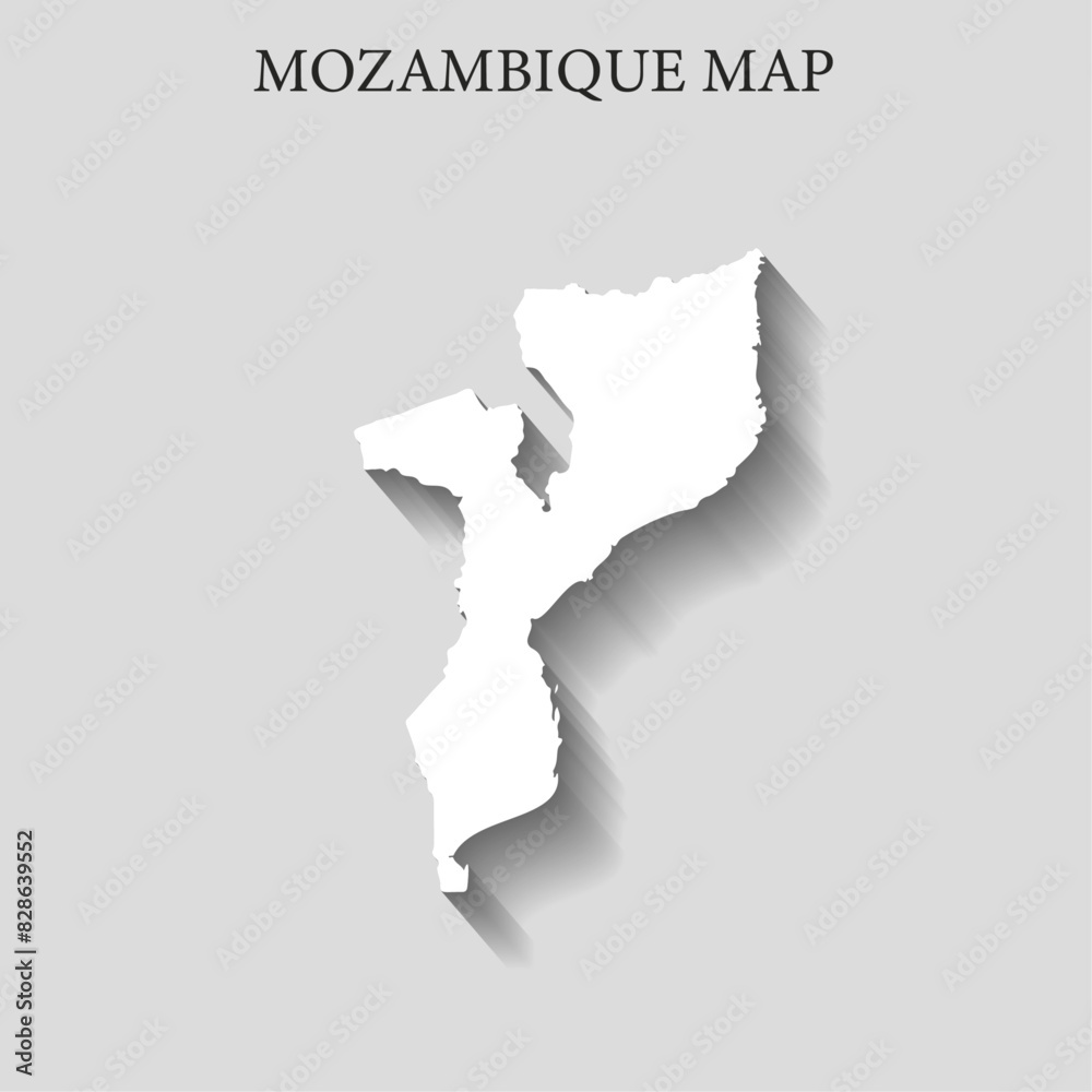 Simple and Minimalist region map of Mozambique