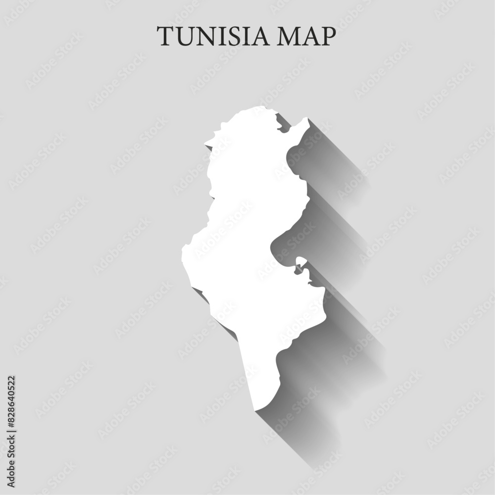 Simple and Minimalist region map of Tunisia