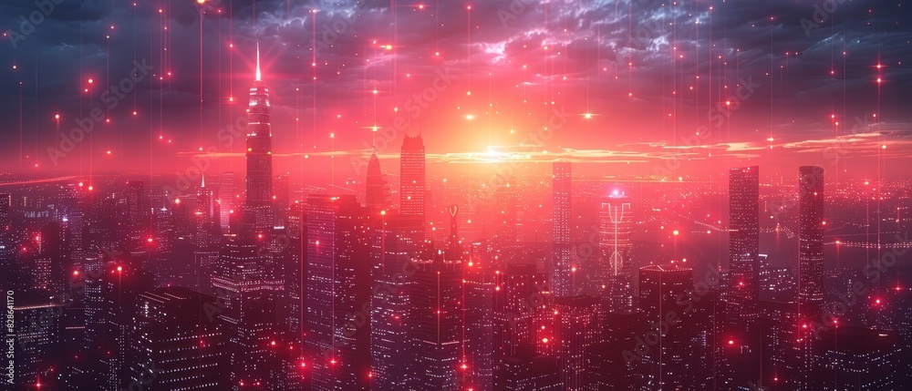 Obraz premium Smart city big data connection technology concept 