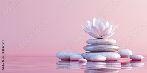 Zen Lotus Flower and Stones