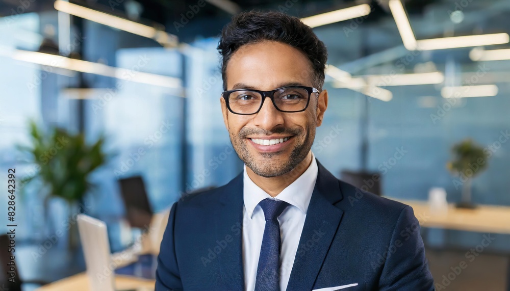 Portrait of a proud smiling confident middle aged hispanic businessman in office. Elegant, stylish, corporate leader, successful CEO executive manager Portrait of a proud smiling confident middle aged hispanic businessman in office. Elegant, stylish, corporate leader, successful CEO executive manager