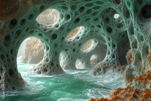 Beautiful 3d fractal wallpaper background, abstract three-dimensional design