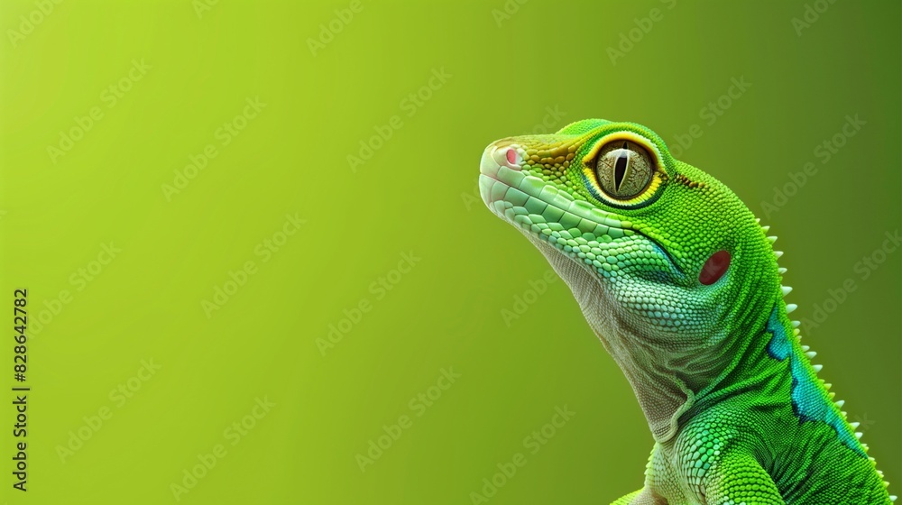 Gecko, Green Background