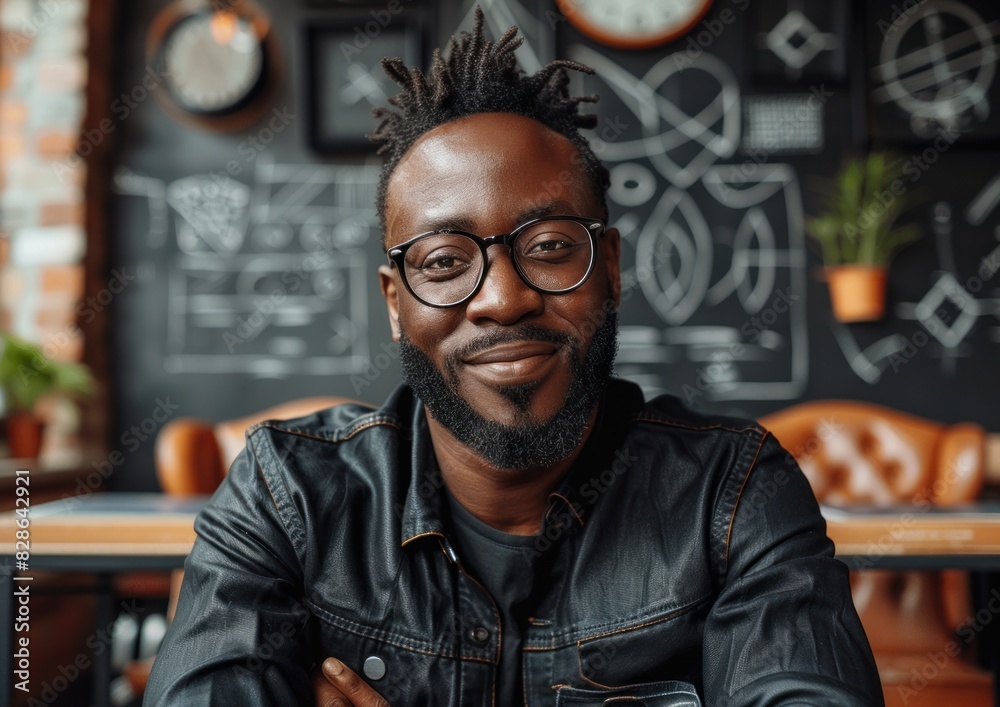 A man wearing glasses seated at a table A man wearing glasses seated at a table