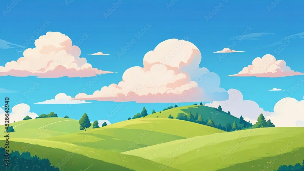 landscape with flowers
