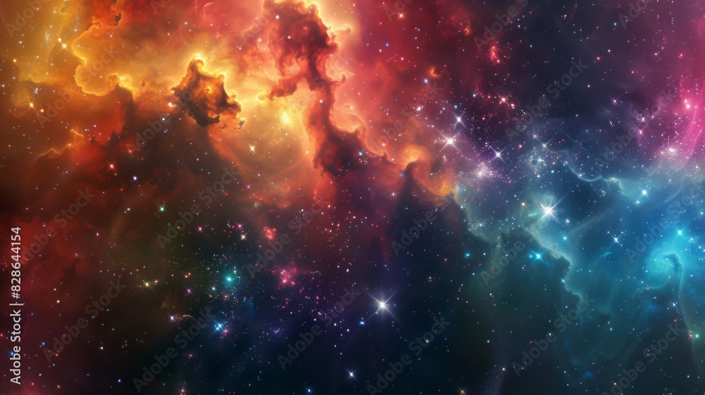 Naklejka premium Galaxy Space background. Colorful nebula with star field. Astrology