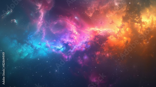 Galaxy Space background. Colorful nebula with star field. Astrology