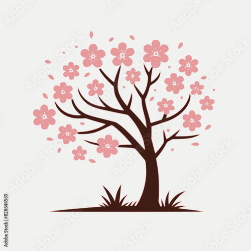 cherry blossom tree vector isolated