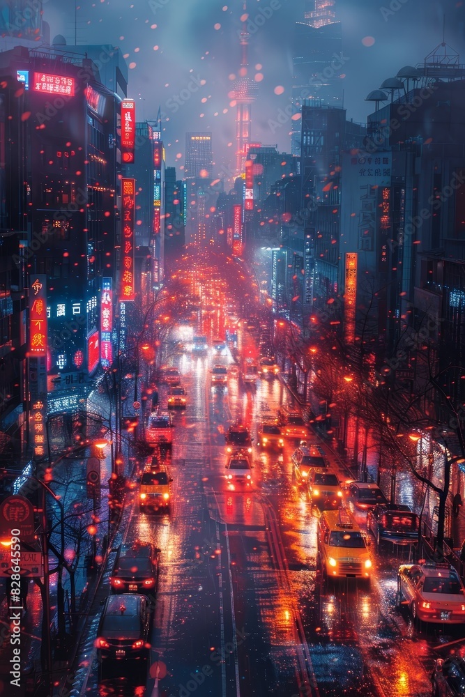 Fototapeta premium Smart city big data connection technology concept 