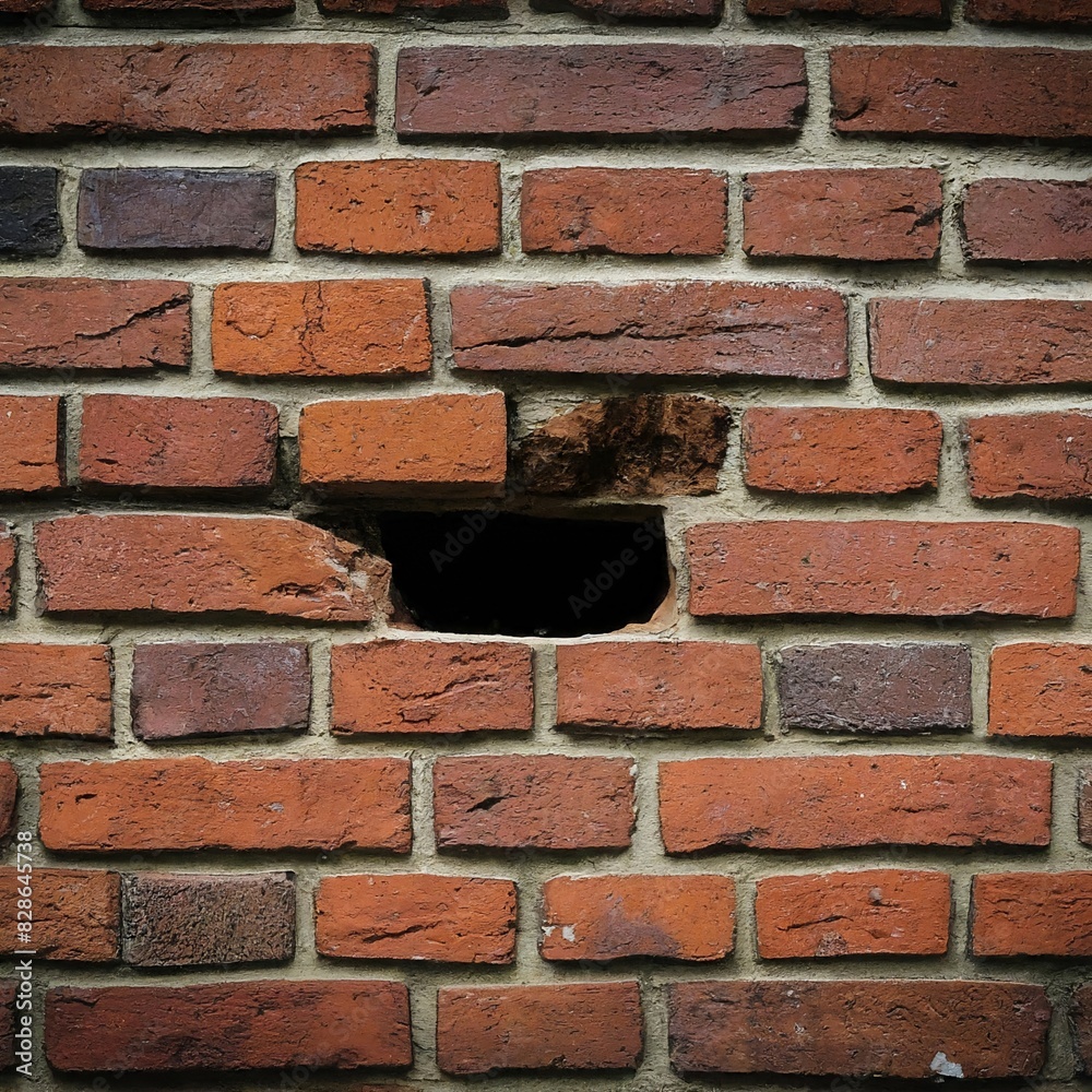 Fototapeta premium A hole on the brick wall 