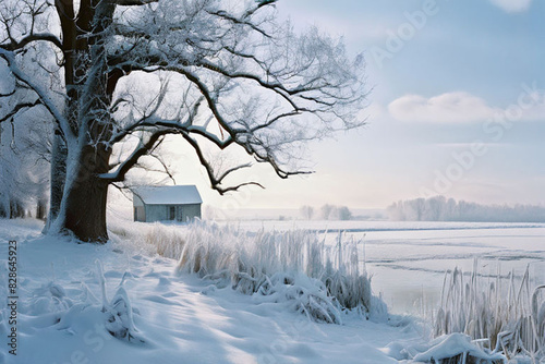 winter landscape with trees and snow