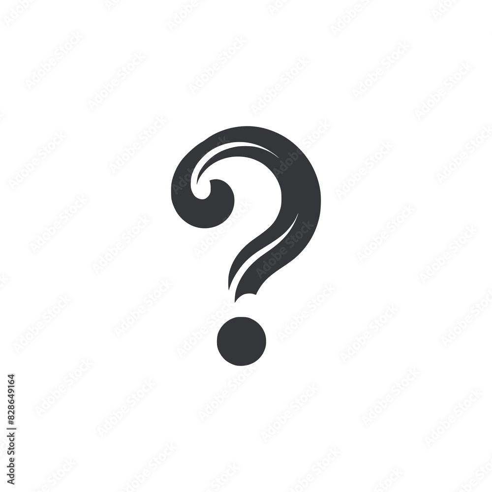 question mark art logo vector illustration template design
