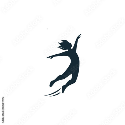 flying boy reaching dream logo vector illustration template design