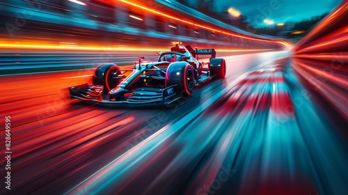 A Formula One car captured in high-speed motion, showcasing the thrill of motorsports