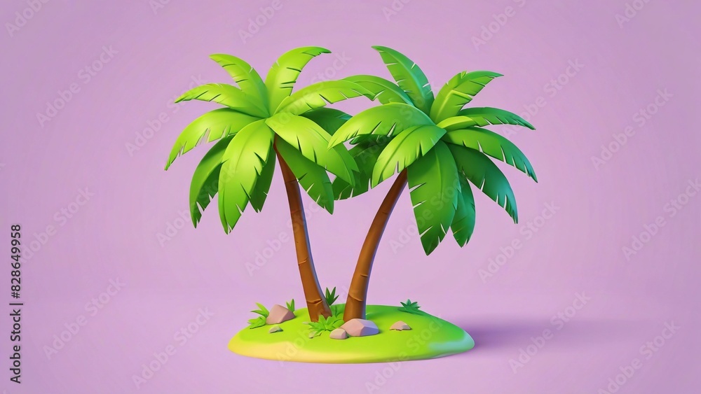 Obraz premium tropical island with palm tree