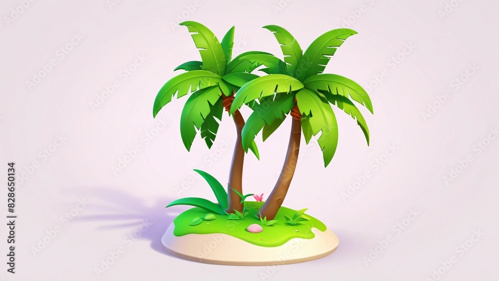 Fototapeta premium tropical island with palm tree