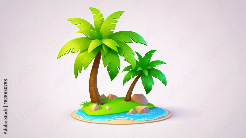 Fototapeta premium tropical island with palm tree