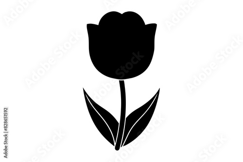 blue tulip flower vector silhouette illustration