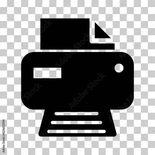 Printer document web icon, printout machine technology flat sign vector illustration