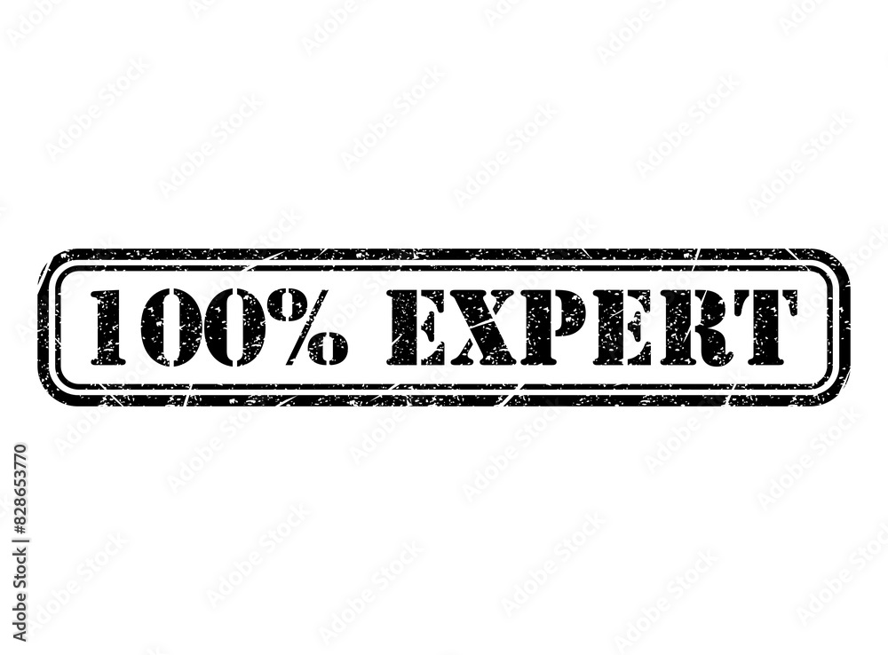 Expert 100% stamp symbol, label sticker sign button, text banner vector illustration Expert 100% stamp symbol, label sticker sign button, text banner vector illustration