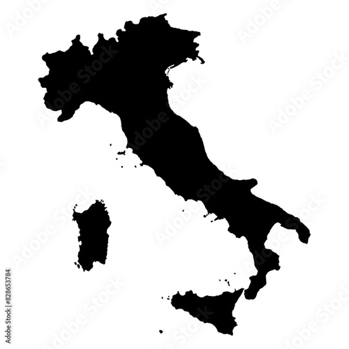 Italy map symbol shape, travel web flat concept icon web vector illustration