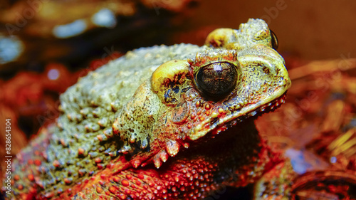 The bony-headed toad (Bufo galeatus) in terrarium photo