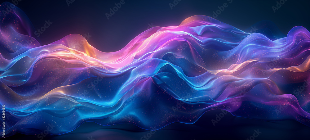 Fototapeta premium A closeup of an abstract background with swirling shapes in shades of blue, green and purple, wallart, wallpaper, background, backdrop